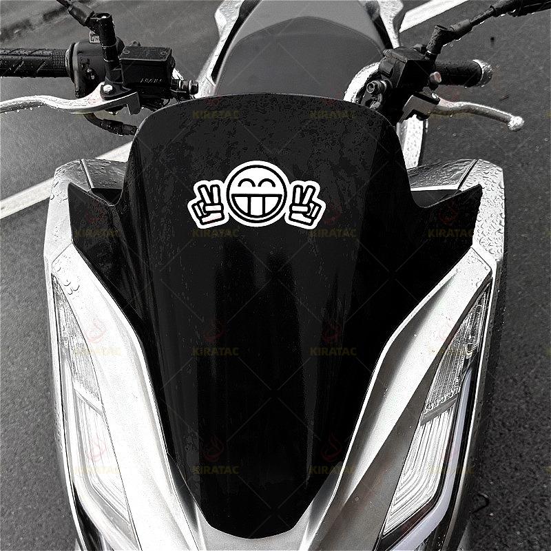 1pc Smiling Face Motorcycle Sticker Waterproof for Motorcycle Fairing Helmet Fuel Tank Car Window Scooter Universal Vinyl Decals