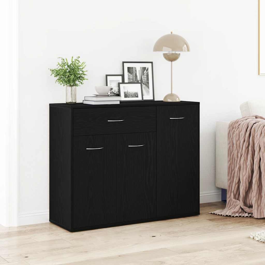 Sideboard Black Oak 88 x 30 x 70 cm Engineered Wood