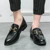 Men Classic Retro Loafer Casual Street Style Brown Leather Slip On Business Formal Shoes Black Dress Shoes Large Size