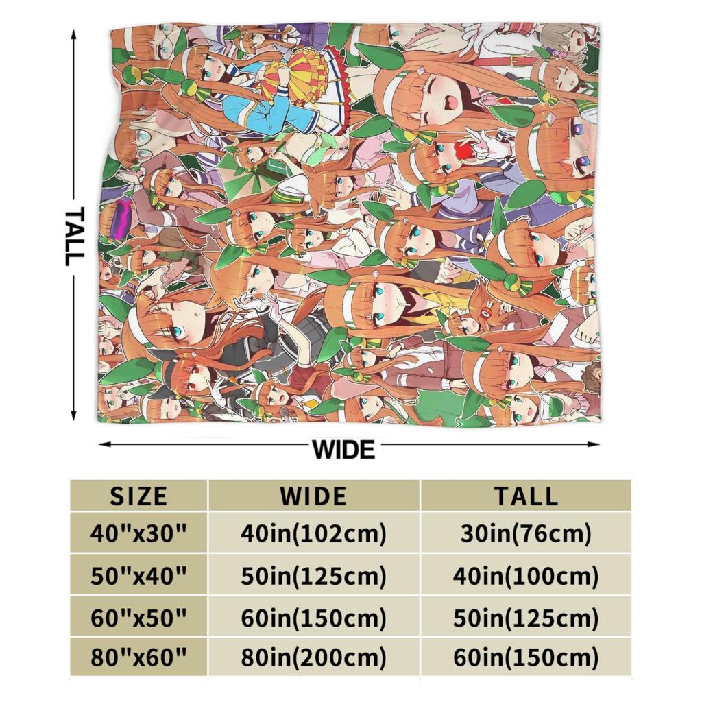 Silence Suzuka Soft Warm Blankets Umamusume Airplane Travel Plush Throw Blanket Outdoor Flannel Bedspread Sofa Bed Cover