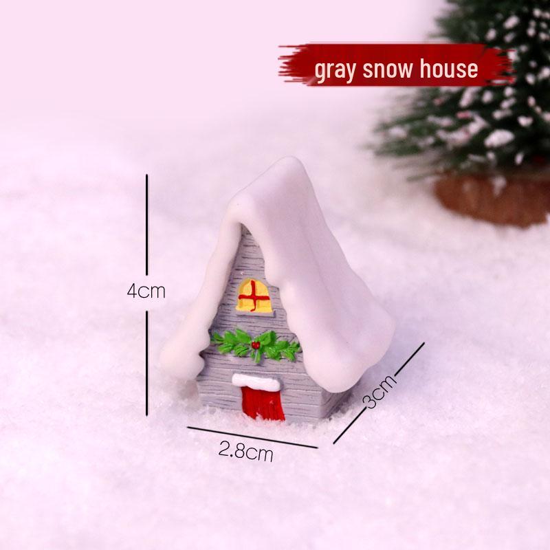 Handmade Mini Sleigh with Santa Claus Christmas Ornaments for Cake and Micro Landscape Decor