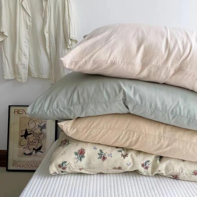 Korean Style 60s Cotton Floral Pillowcase 48x74cm - Single Piece