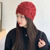 Wool Hat Women's Autumn and Winter New Warm Bag Head Confinement Hat Fashionable Trendy Hollow Handmade Knitted Hat