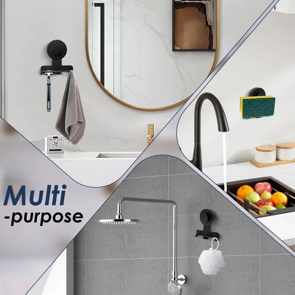 Powerful Vacuum Suction Stainless Steel Razor Rack Damage-Free Hanging Razor Stand  Washroom Wall