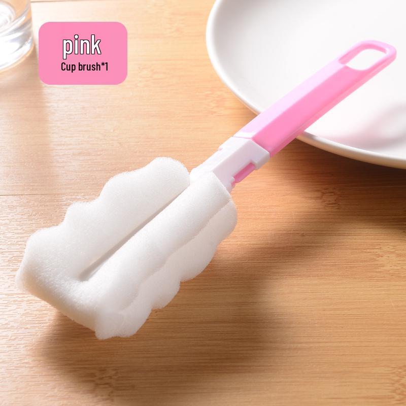 Long-Handle Detachable Sponge Cleaning Brush for Insulated Cups & Baby Bottles
