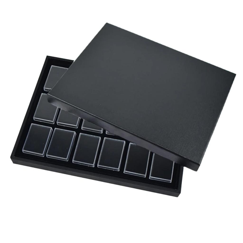18 Gem Holder Case for Jewelry Display and Storage Square Gemstones Organizer with Foam for Collectibles and Crystals