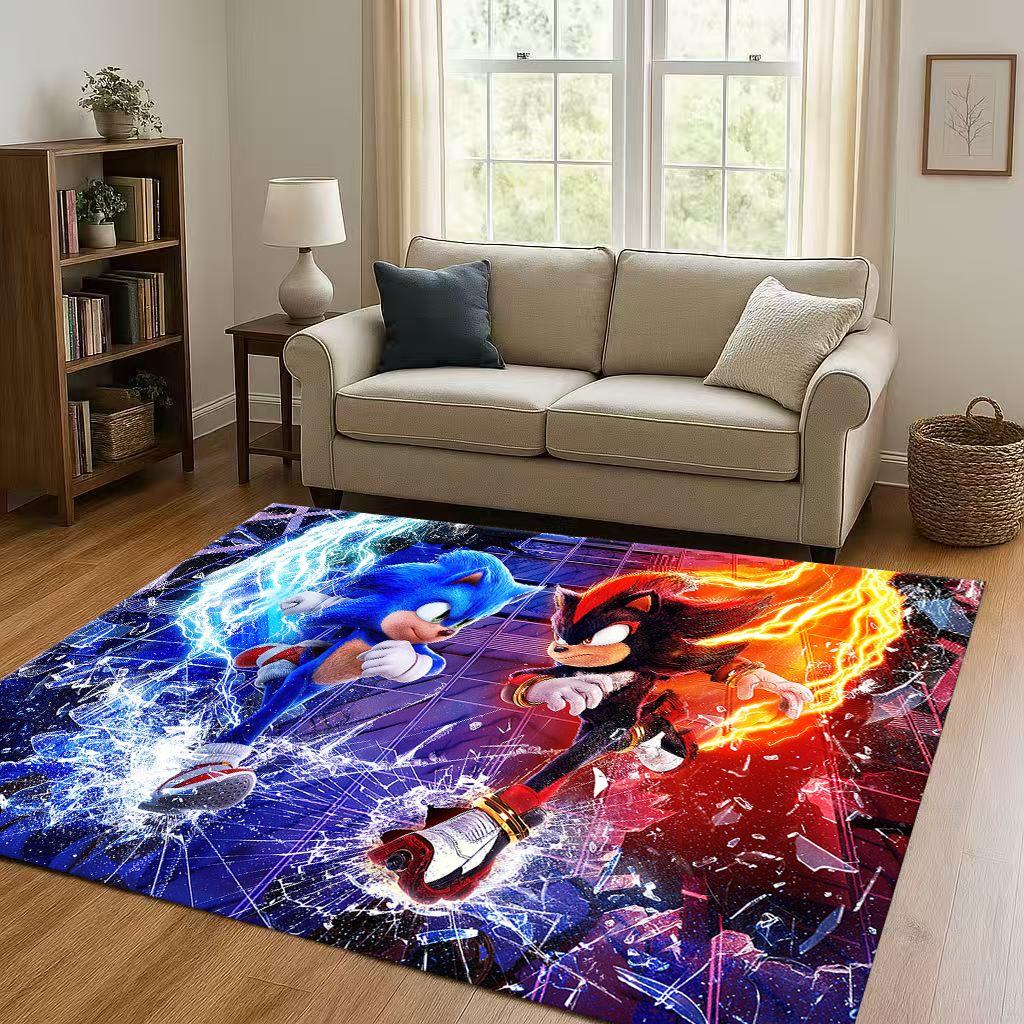 3D S-Sonics Cartoon Living Room Non-Slip Area Rug Soft Carpet for Bedroom Playroom and Sofa , Easy Clean Home Decor Doormat