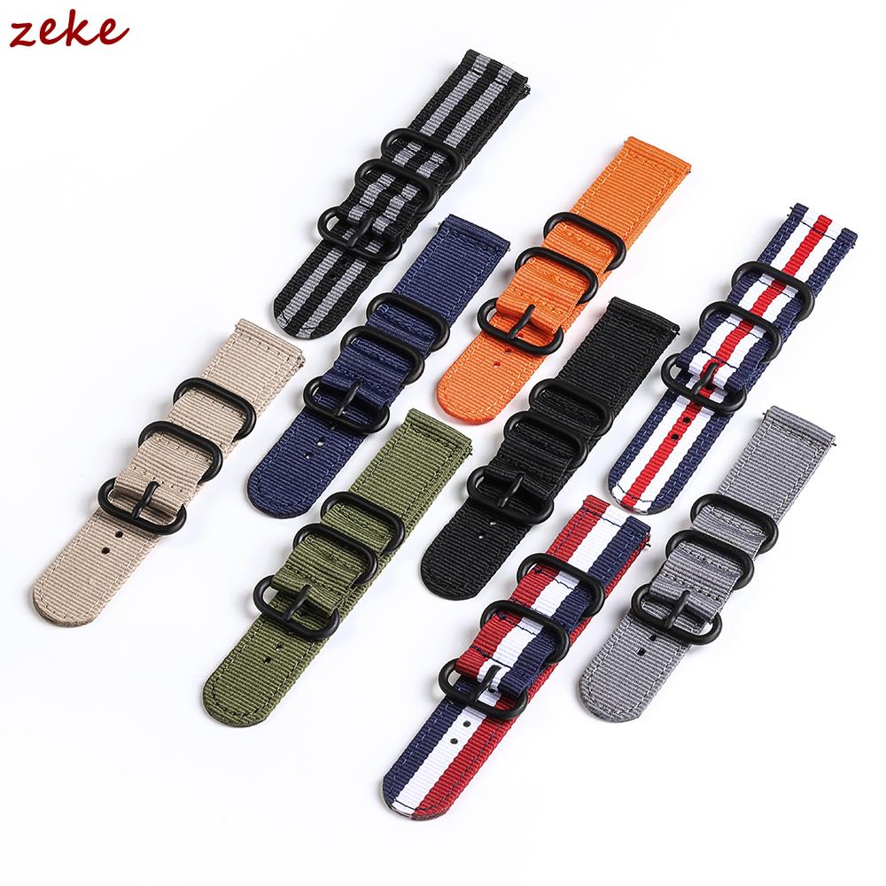 Correa de Nailon de 18 mm 20 mm 22 mm 24 mm para Samsung Galaxy Watch 3 4 5 Pro 6 7 46 mm 42 mm para Amazfit Pulsera Deportiva de Liberación Rápida