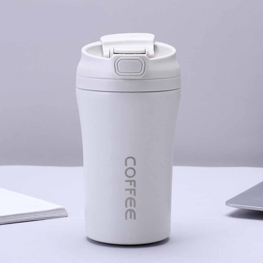 420ml Capacity Coffee Cup Flip Lid Vacuum Tumbler Creative Water Bottle Travel