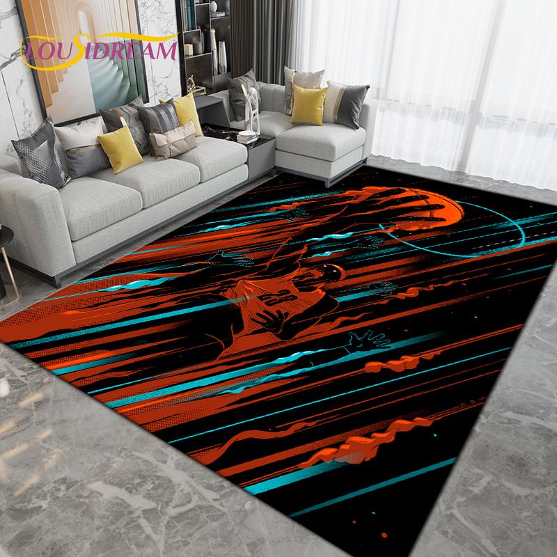 3D Creative Basketball Basketball Court Area Rug,Carpet Rug for Living Room Bedroom,Kitchen Bathroom Doormat Non-slip Floor Mat