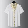 Abstract Ink Splash Short-sleeve Shirt, Trendy Casual Wear for Everyday Use.