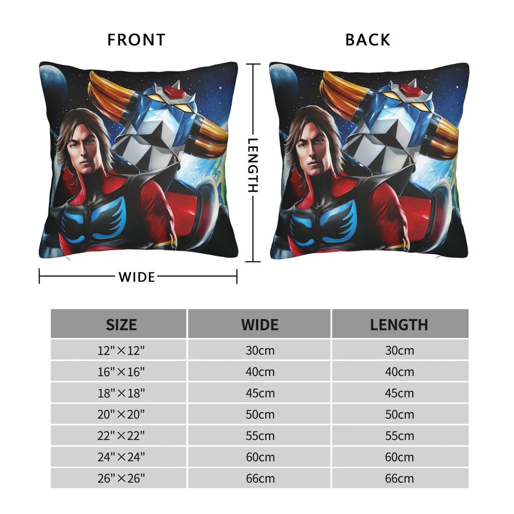 Ufo Robo Grendizer Goldorak Pillow Case Soft Pillow Cover For Sofa Bedroom Home Decor Cute Funny Pillowcases
