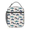 Cartoon Weißer Hai Isoliertische Lunchtasche für Kinder Schul-Kühlbox Thermische Lebensmittelbox Tragetasche Auslaufsichere Lunchboxen Behälter