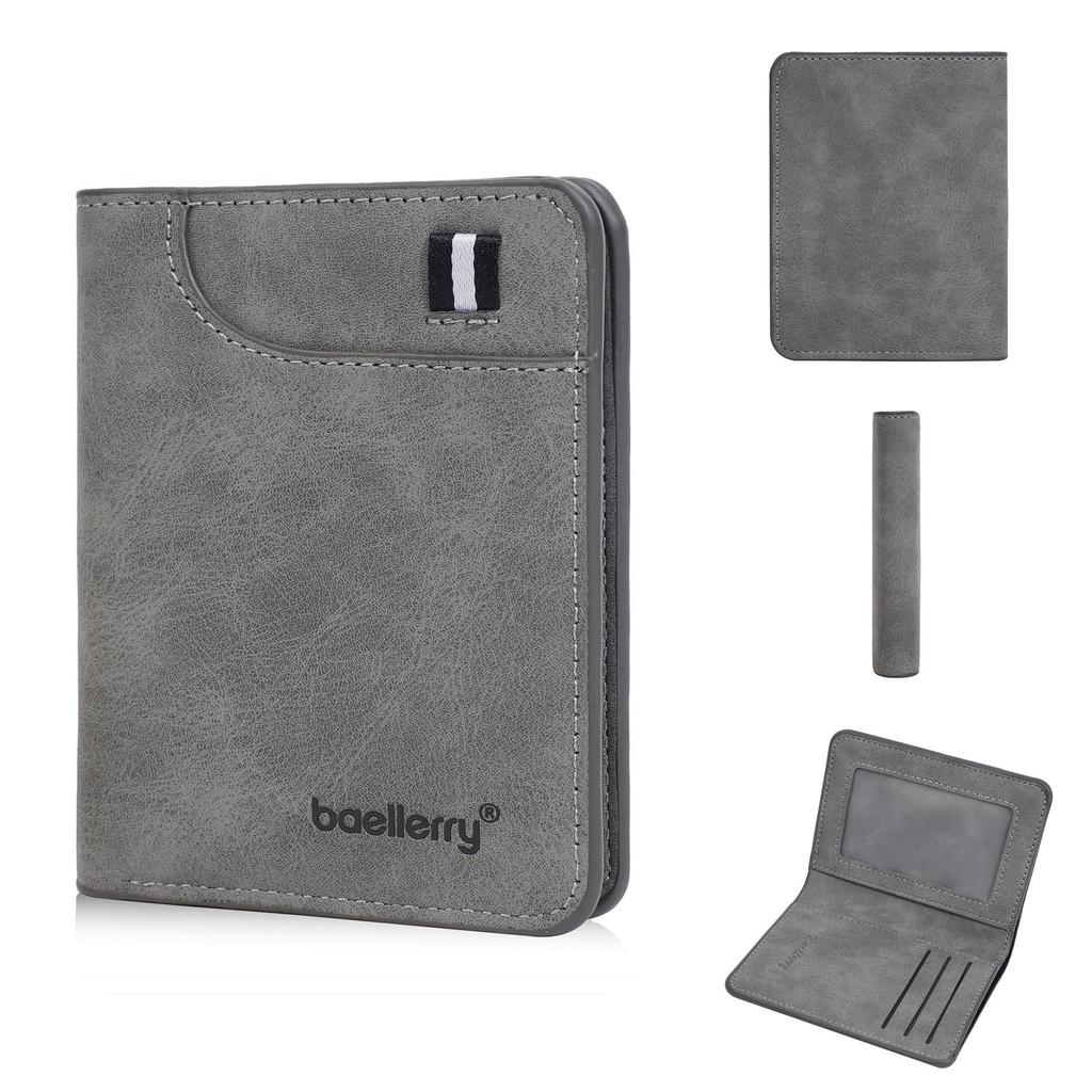 Men's Retro Thin Leather Bi-fold Wallet - Simple Card Holder with Soft High-End Feel
