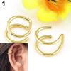 Stainless Steel 2-Row Fake Cartilage Ear Nose Lip Cuff Clip On Earrings Gift ADM
