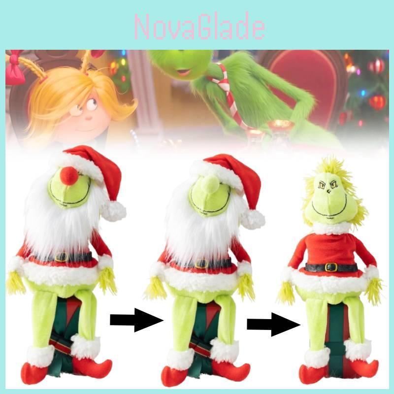 Adorable Diy Removable Sitting Green Haired No Face Doll Long Bearded Plush Toy