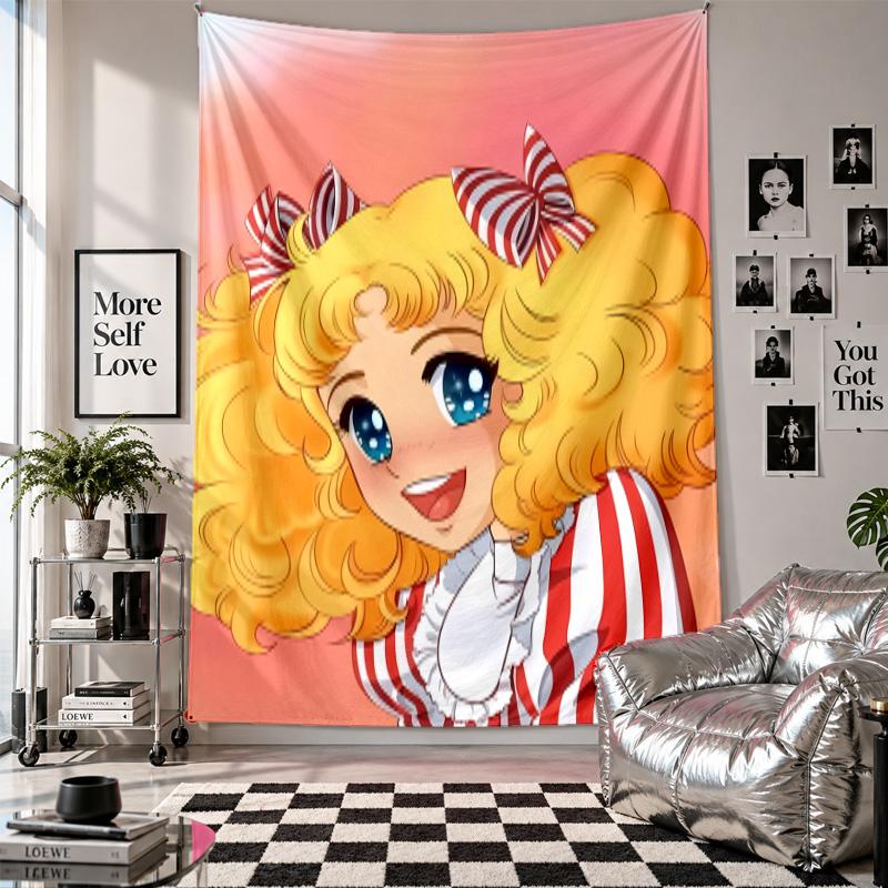 Arazzo da Parete Candy Candy Art Tessuto da Appendere Copertura di Sfondo Decorativa per Decorazione della Stanza