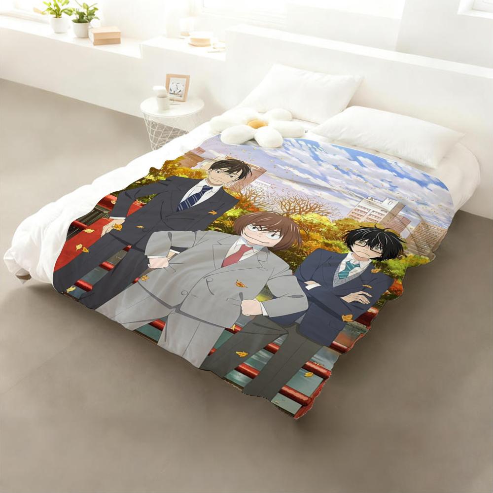 

Anime March Comes In Like A Lion Throw Flannel Throw Blanket: Soft Kid-Friendly Warm Anti-Static All Season Washable Couch 75x90cm