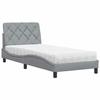 VidaXL Bed with Light Grey Mattress 90x190 Cm Fabric 3310706