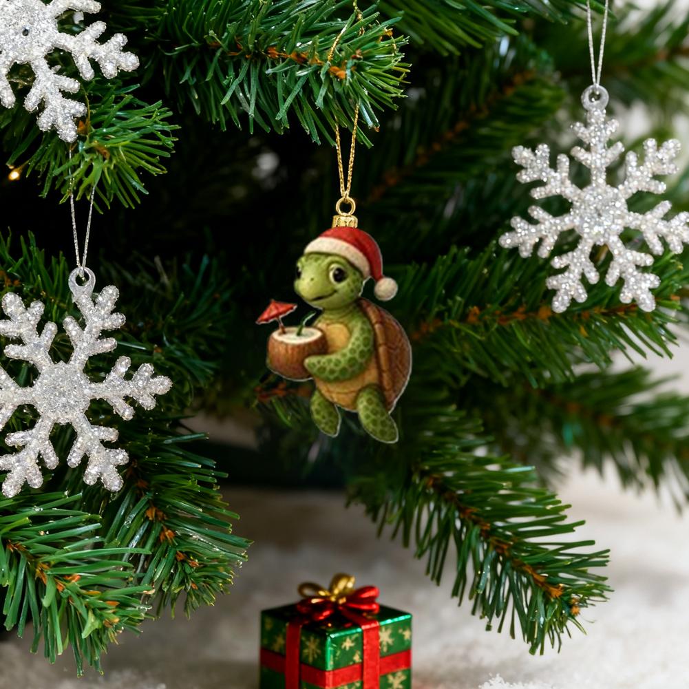 2D Acryl Seeglas Meeresleben Weihnachts-Adventskalender, 24 Tage Ozean-Themen Tiere Schildkröten Weihnachts-Countdown-Kalender