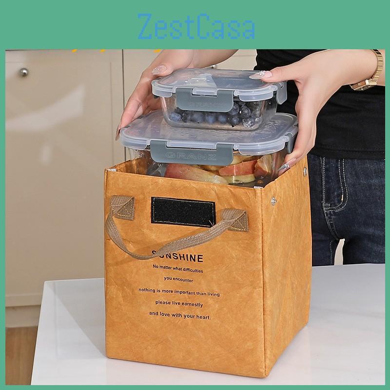 Moderner Dupont-Material Minimalistischer Stil Buchstaben Lunch-Tasche für Schule Pendeln