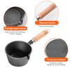 Non Stick Cooking Saucepan with Pour Spout Butter Melt Pot Wooden Handle Cast Iron Skillet for Pouring Oil Milk