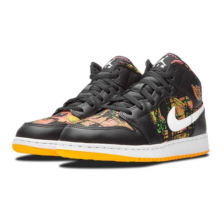 (GS) Air Jordan 1 Mid 'Black Laser Orange' Kids' 555112-003