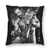 Jason Momoa Playing Guitar Square Pillowcase Polyester Linen Velvet Pattern Zip Decorative Throw Pillow Case Room Cushion Case