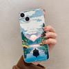 Hot-selling Healing Scenic Mobile Phone Case Mountain Forest Sunset Art Illustration All-inclusive Anti-drop iPhone Protective Case