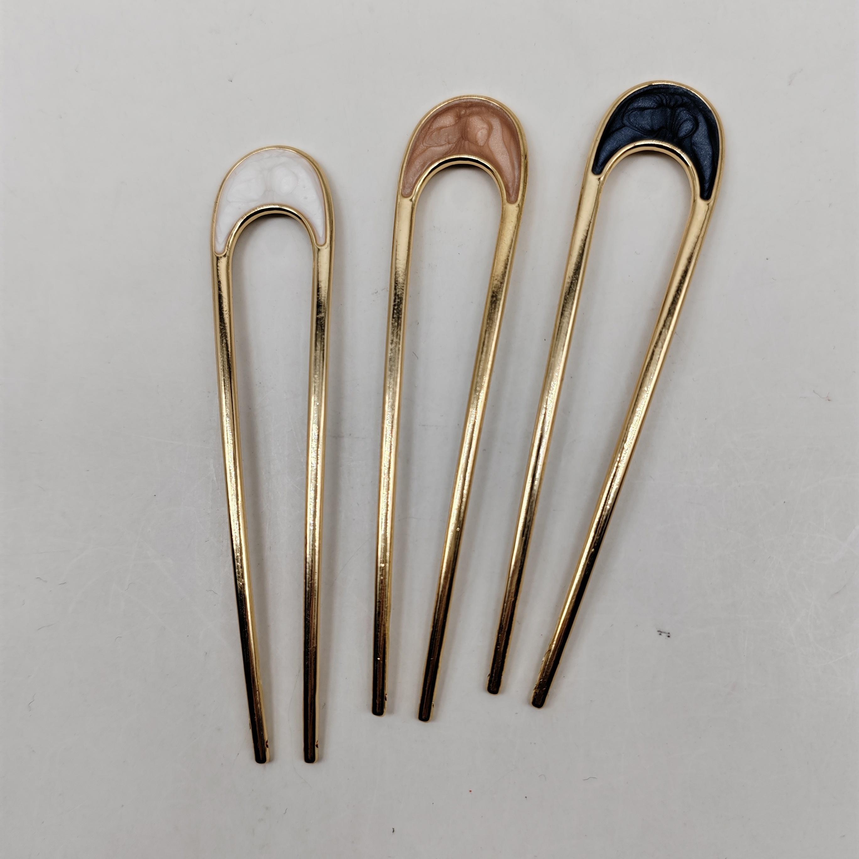 

3pcs French U Shape Hair Fork, Vintage Hairpin for Bun, Retro Hair Accessories for Women Updo Styling Gift