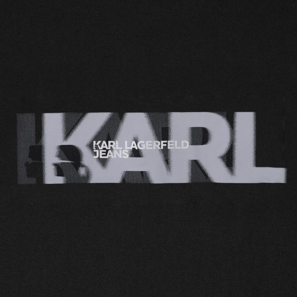Karl Lagerfeld Outdoor Commuting Minimalist Versatile Solid Color Logo Embroidered Round Neck Short Sleeve T-Shirt Unisex Tops Black 1K1E50602820001