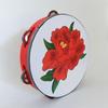 Chinese Style Tambourine Handbell 8 Inch Music Percussion Instrument Ethnic Floret Hand Drum  Kids