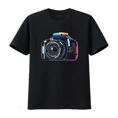 Colorful Camera Photo Photography Photographer T Shirt  Vintage Washed Stretched Slightly Designer Clothes Unisex Graphic