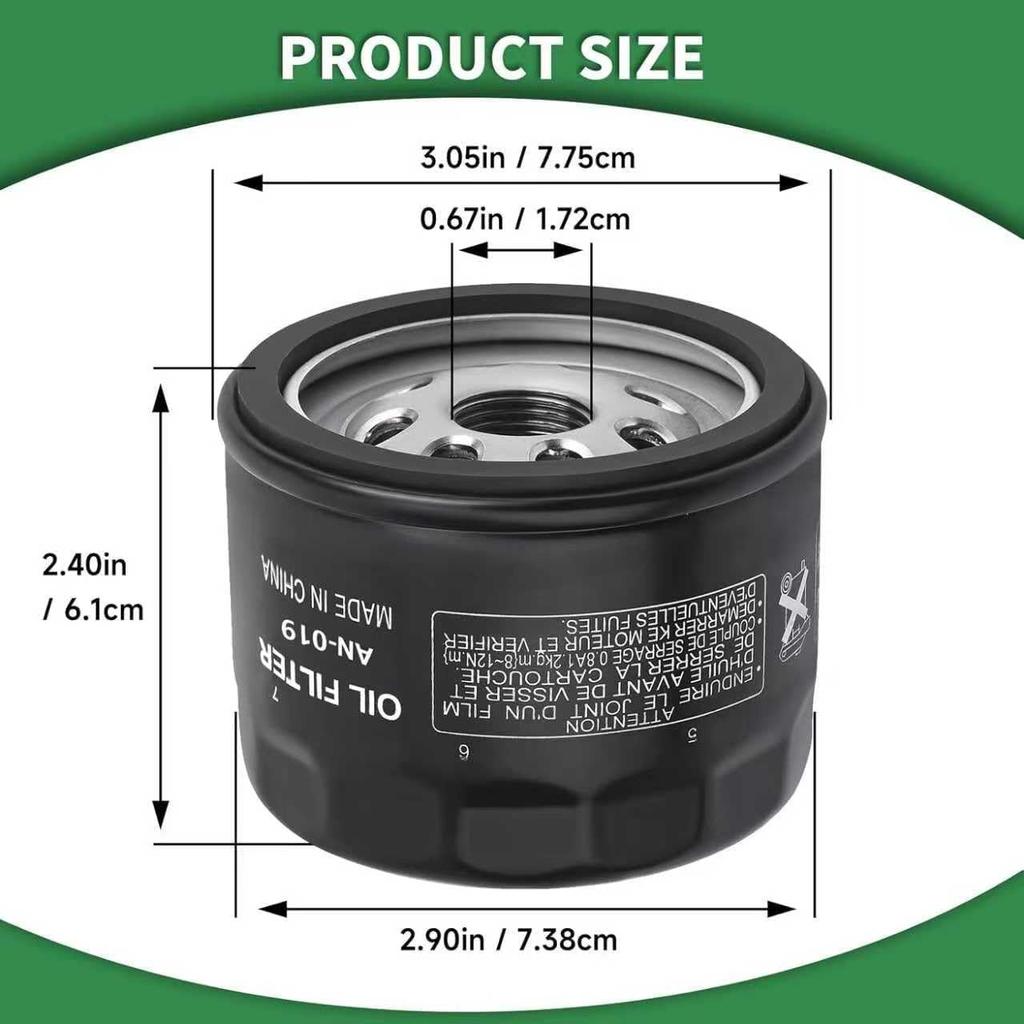 49065-0721 Oil Filter 49065-7007 for Kawasaki FR691V FR730V FR651V FR600V FX600V FX730V FS691V FS651V FR651V Engines, 2 Pack