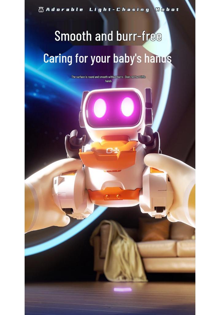 2.4G Infrared Smart Following Robot Toy: Light-Chasing Remote Control Electronic Pet for Kids