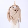 Women Cashmere-Like Scarf Fashion Solid Color Triangle Shawl Wraps Woolen Soft Fleece Scarf