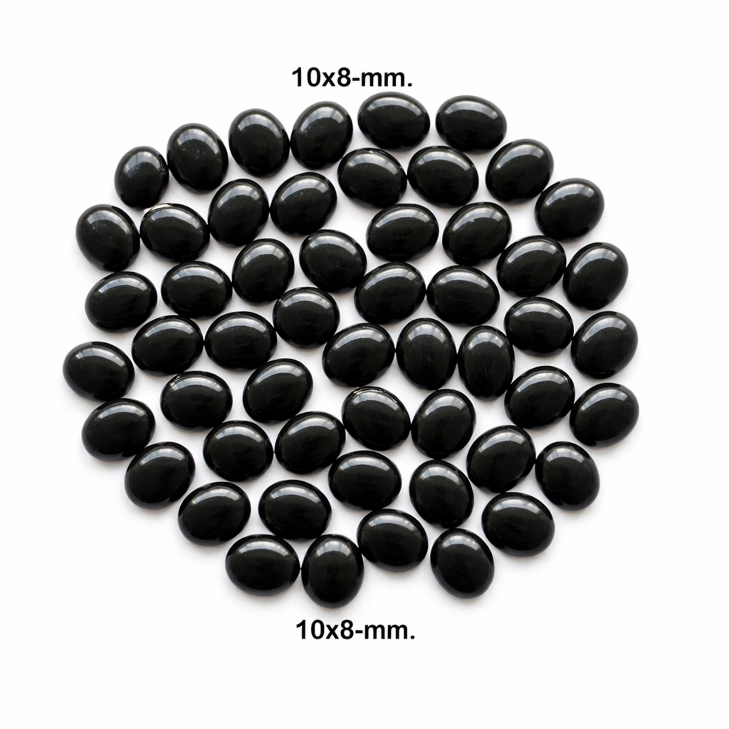 

Black Onyx Oval Cabochon Lot – 10x8 mm Smooth Flat Back Gemstone for Jewelry Making 1 Piece чёрный