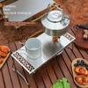 Portable Multifunctional Tea Table, Picnic Flat Gas Cylinder Stove Head, Outdoor Barbecue, Stainless Steel Folding Camping Table