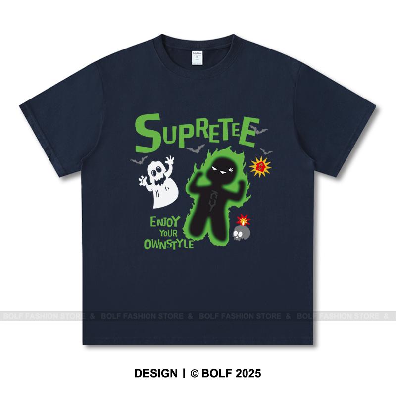 Women's Supretee Printed T-Shirt 100% Cotton Oversized Brand Logo Graphic Tees for Men Summer Tops Urban Streetwear