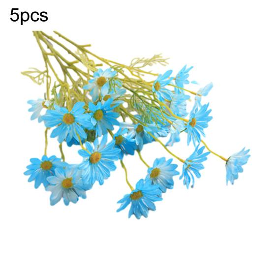Künstliche Blumen Chrysanthemenstrauß 2 oder 5 Stiele 21 Zoll Realistisches Seiden-Kunststoff-Simulationsdesign UV-beständig Farbecht Fälschung