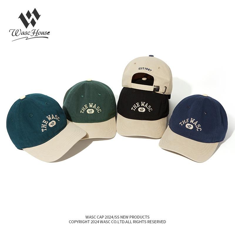 Color Matching Soft Top Baseball Cap Children Fashion Trend Letter Embroidery Blue Leisure Outdoor Cap Sun Hat