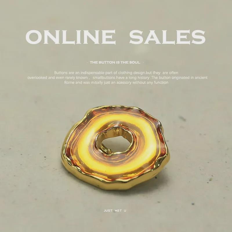 Modna tweedowa marynarka Yi Sen z metalowymi guzikami w kształcie pączków