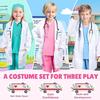 Kids Doctor Toy Set with Stethoscope Soft Fabric Realistic Pretend Play for Children 3-4 Years 110cm White/Pink