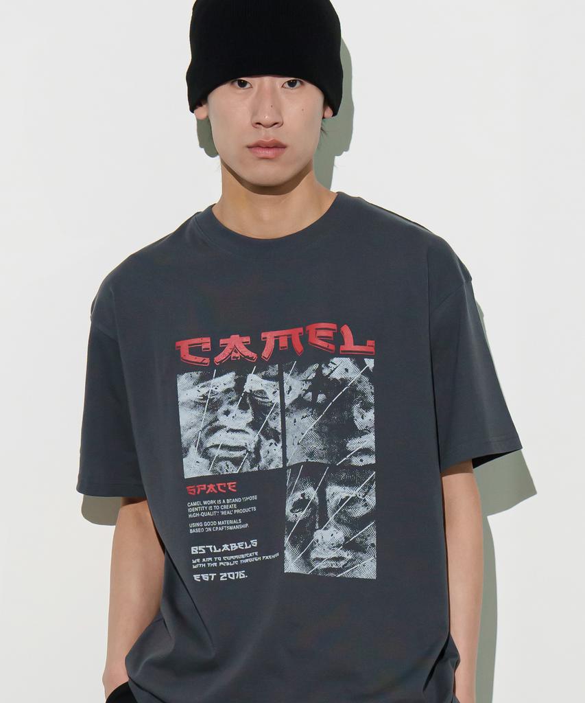 CAMEL WORK Camel Classic Miss Short Sleeve T-Shirt (Charcoal)