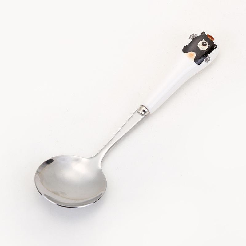 

Cartoon Stainless Steel Children s Teaspoon with Ceramic Handle for Home & Restaurant Use