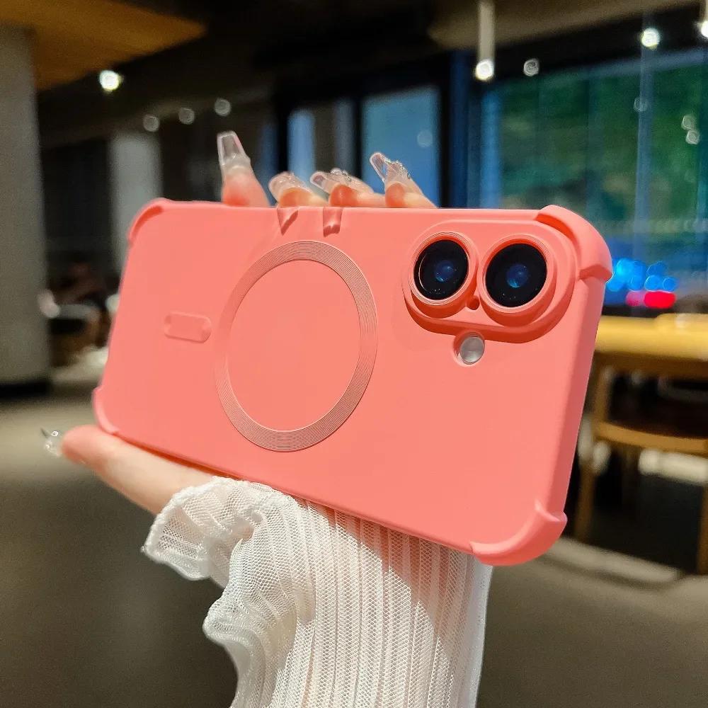 Gradient Color Shockproof For Magsafe Magnetic Phone Case with Camera Lens Protector for iPhone 16 Pro Max 15 14 Plus 13 12