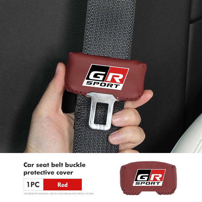 

Car Seat Belt Buckle Plug Leather Car Seat Belt Clip Protective Covers For Toyota GR Sport Corolla Yaris Aygo Prius RAV4 Crown