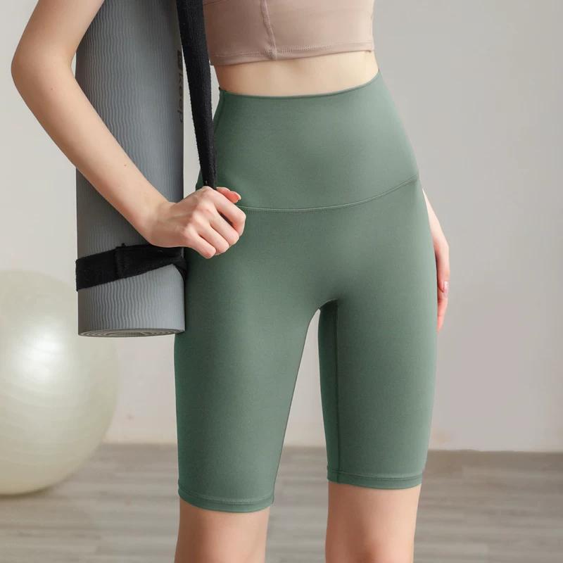 Summer Sports Shorts Women's Skinny Yoga Pants Nude Feel Sports and Fitness Shorts High Waist Hip Lift Cycling Shorts
