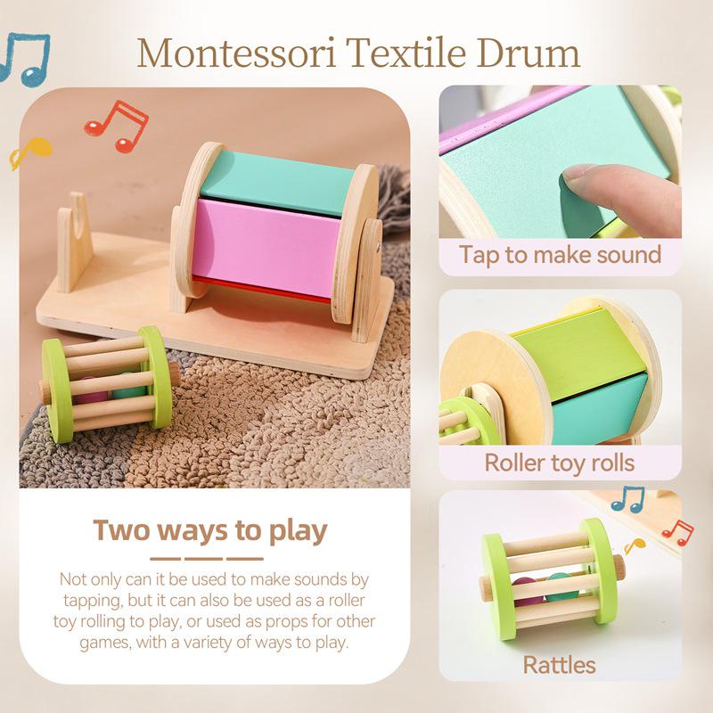 Montessori Wooden Weaving Drum: Baby Sensory Toy for Hand-Eye Coordination and Color Recognition