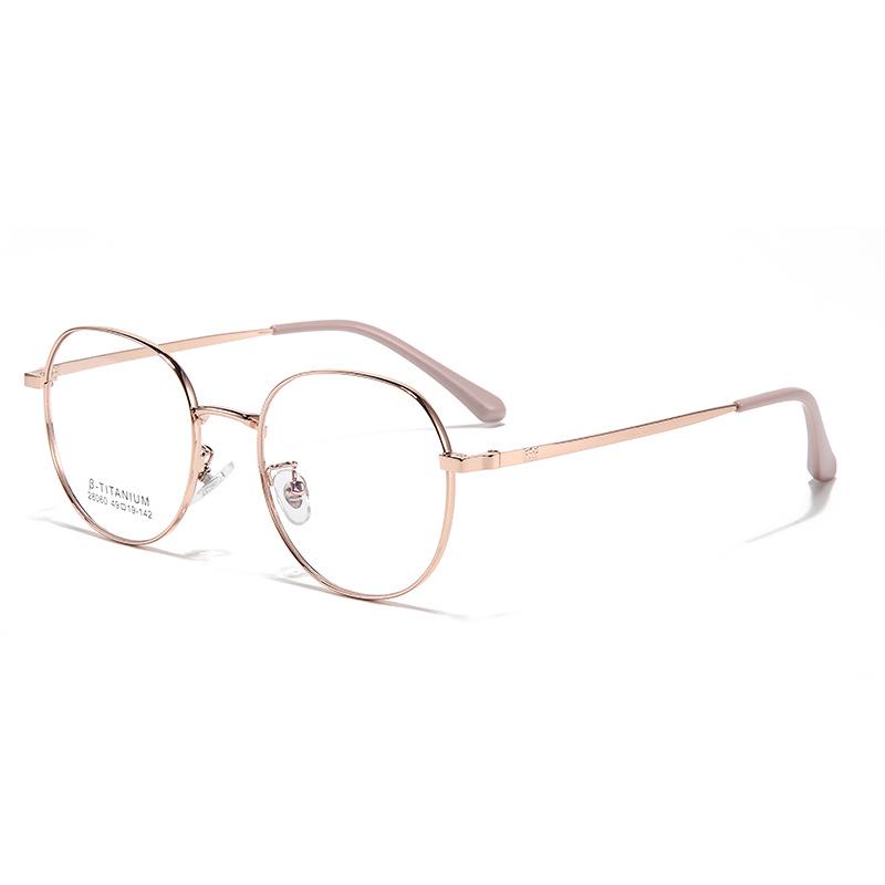 Ultra-light Retro Round Metal Eyeglass Frames for Myopia - Stylish & High-Quality Student Frames
